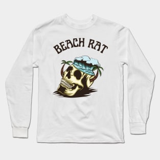 beach rat skull design Long Sleeve T-Shirt